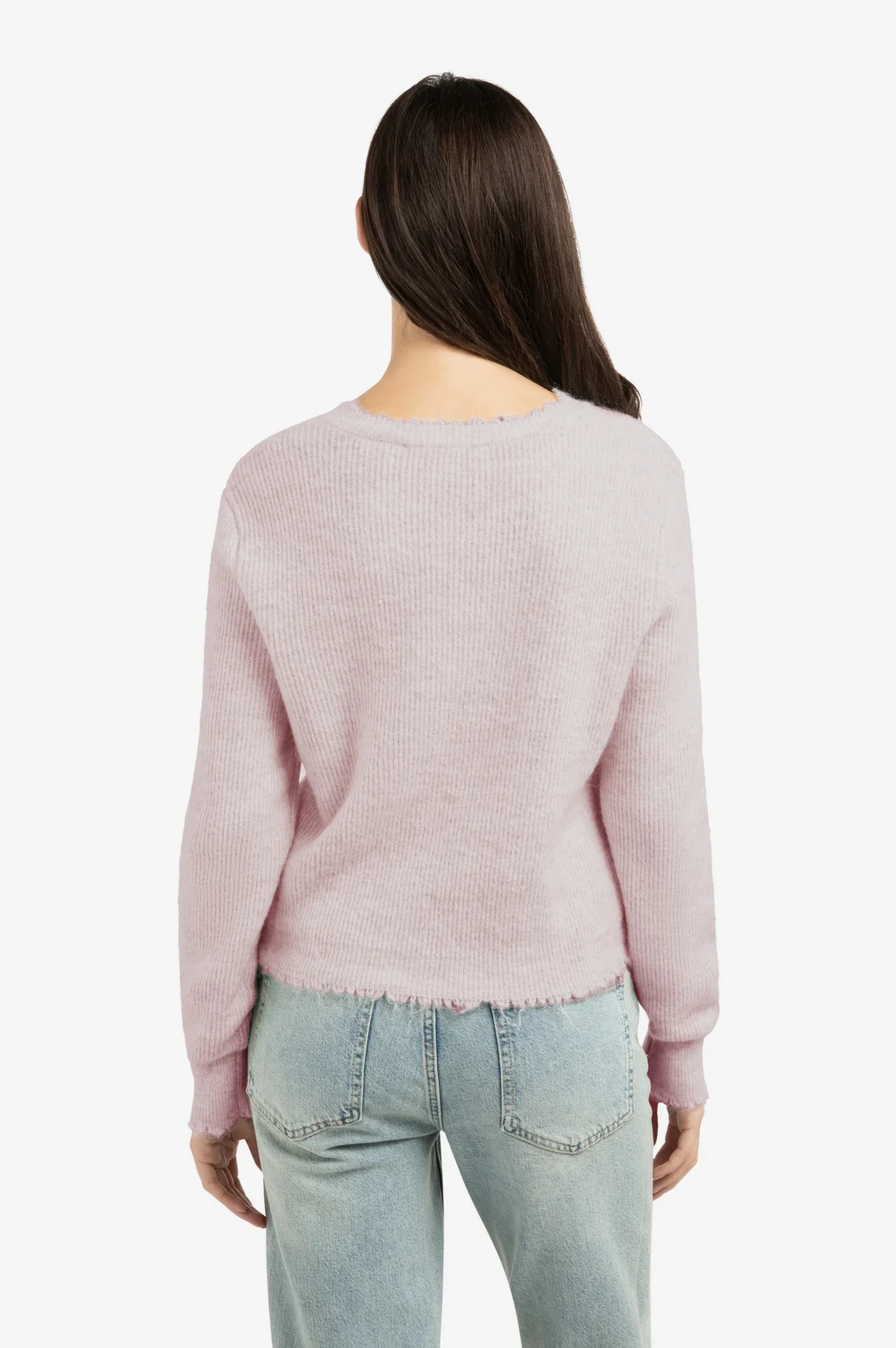 Gilet en fil chiné avec finitions raffinées