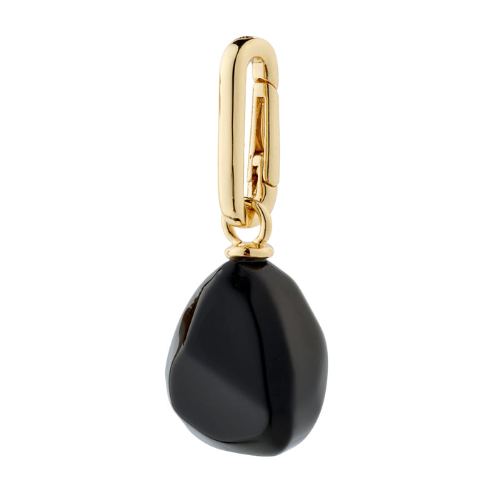 CHARM black agate pendant, gold-plated (8140119703760)