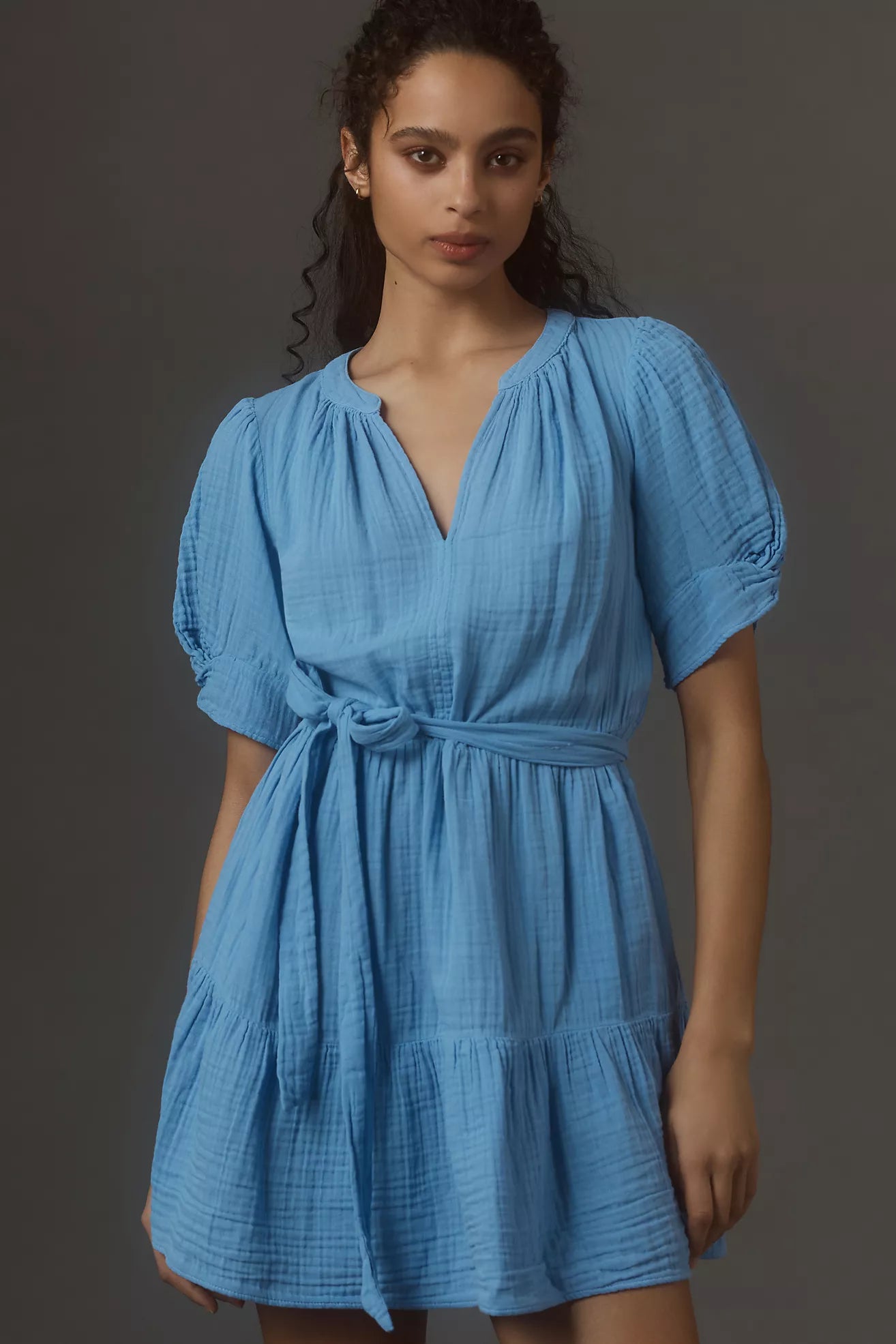 Bella - Cotton Gauze Tie Dress (7999380095184)