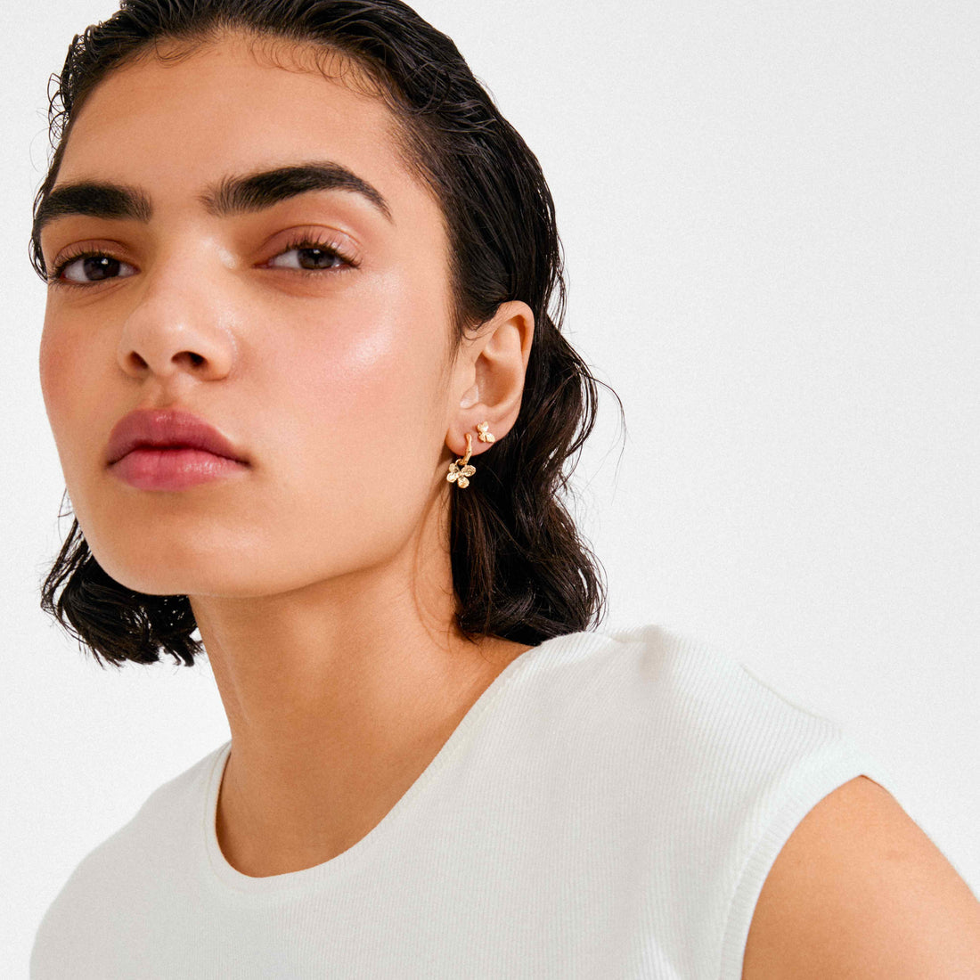AJANI recycled flower earrings 2-in-1