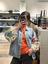 Load image into Gallery viewer, Denim Jacket Flower Granny Square Crochet Sleeves (8260682547408)

