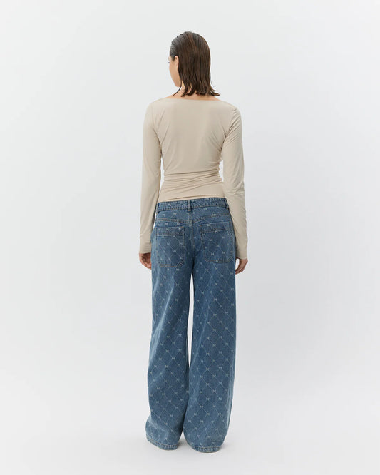 Azzi-Low Wide Leg Jeans
