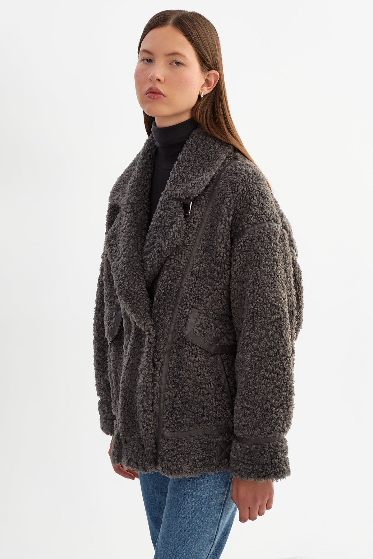 LAMARQUE - Veste Sherpa Oversize Noir