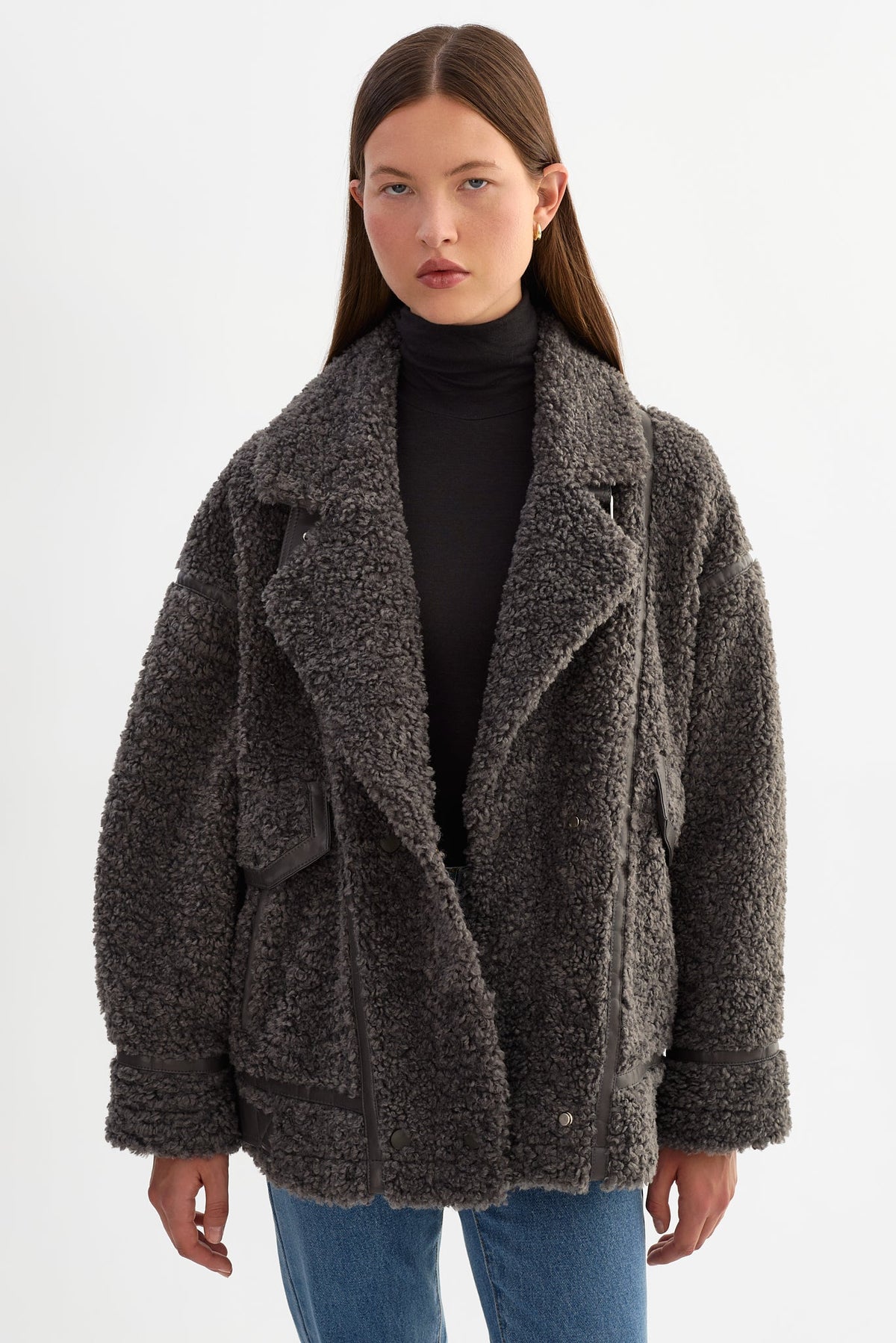 LAMARQUE - Veste Sherpa Oversize Noir