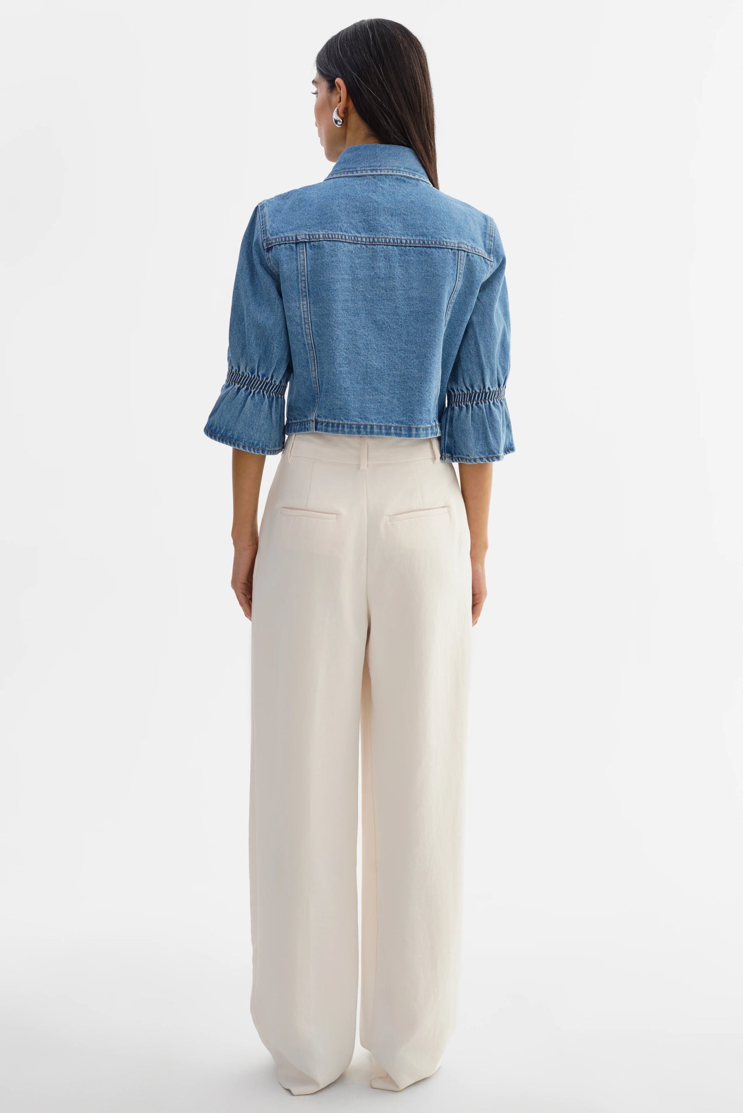 Veste en jean Carolina D à manches à volants
