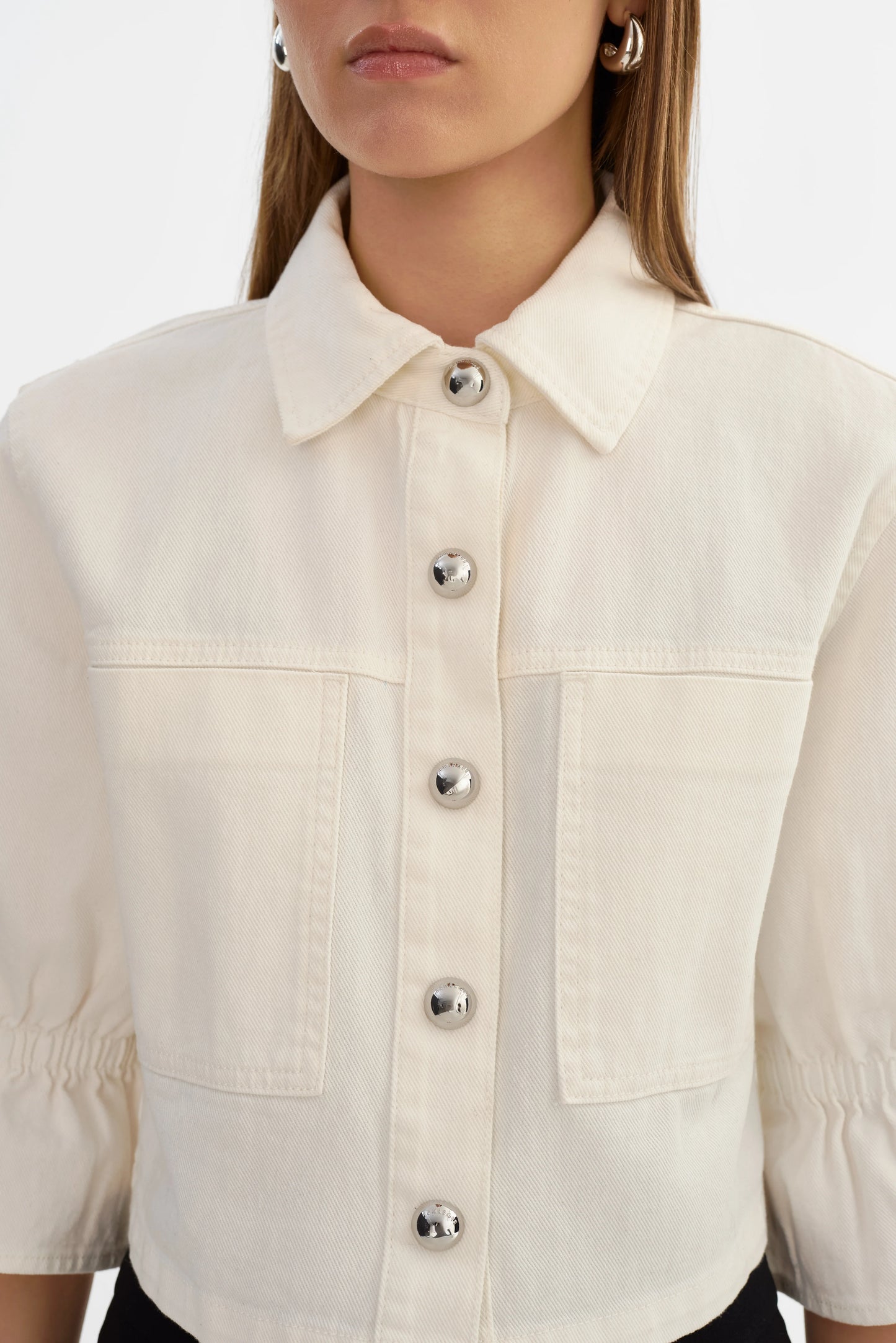 Veste en jean Carolina D à manches à volants