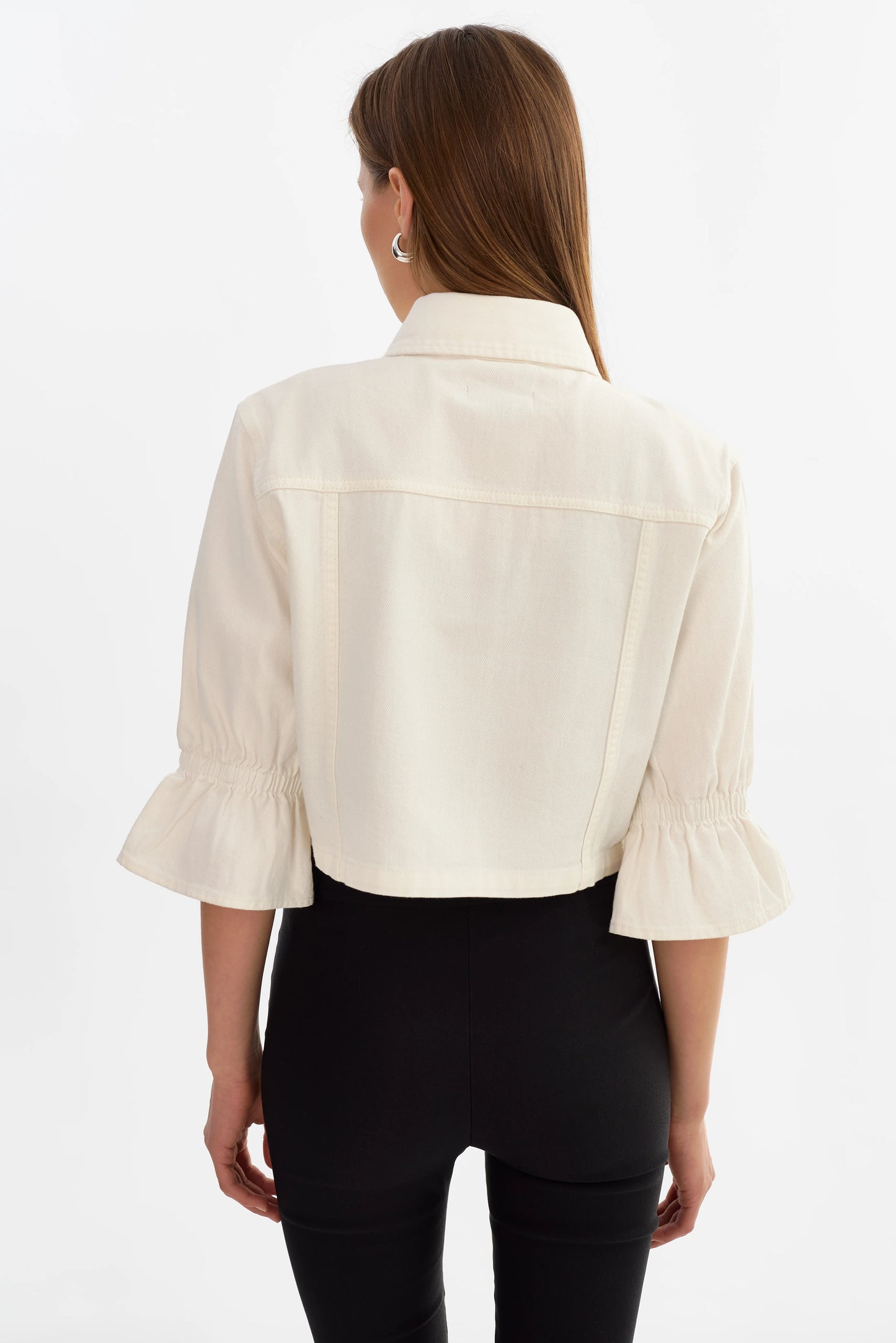 Veste en jean Carolina D à manches à volants