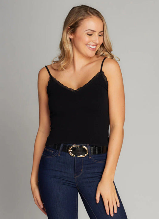 Débardeur en bambou avec dentelle (5 couleurs)