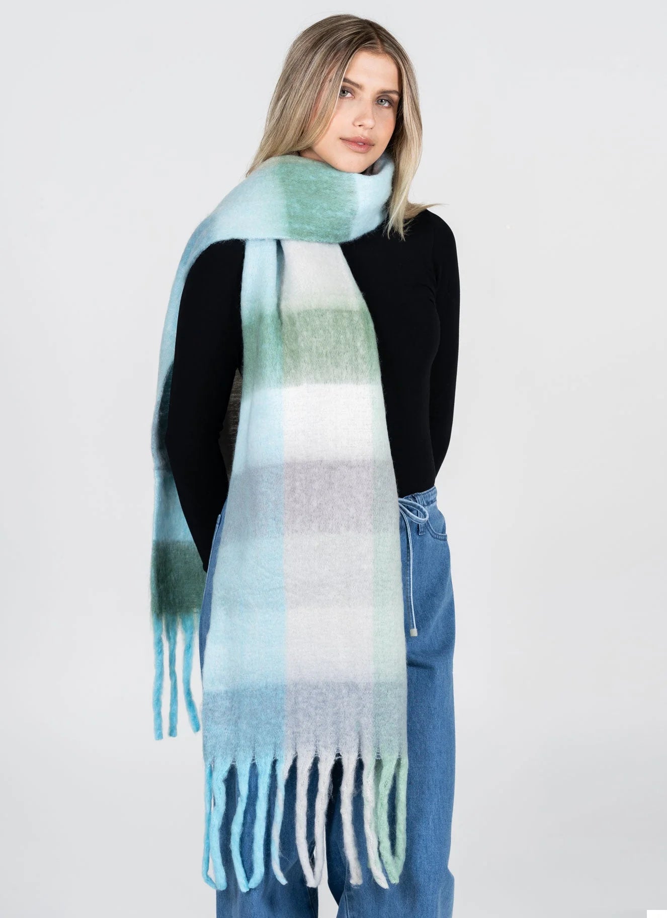 Plaid Pattern Blanket Scarf