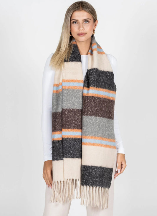 Stripe Pattern Blanket Scarf