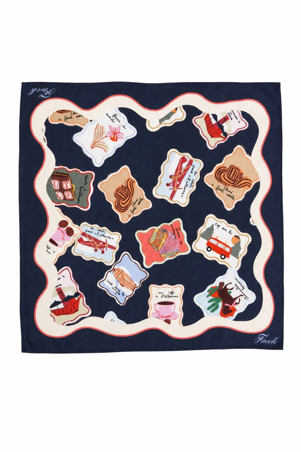 Foulard imprimé timbre