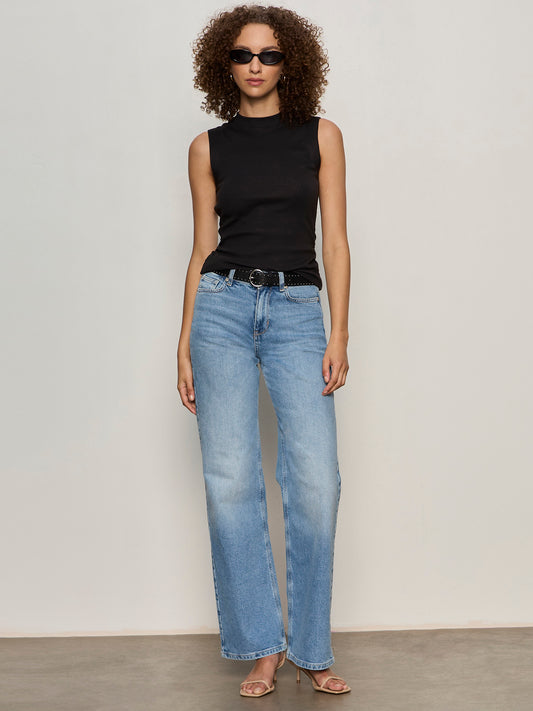 Débardeur côtelé froncé