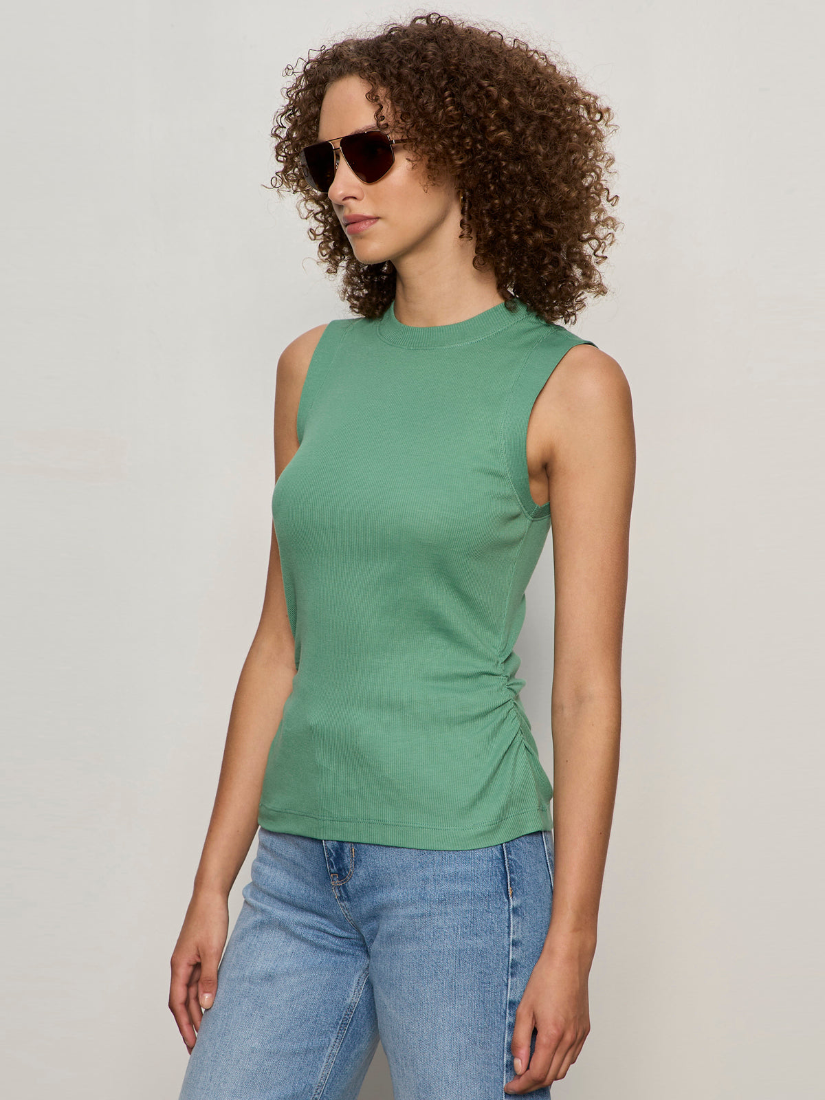 Ribbed Ruched Tank