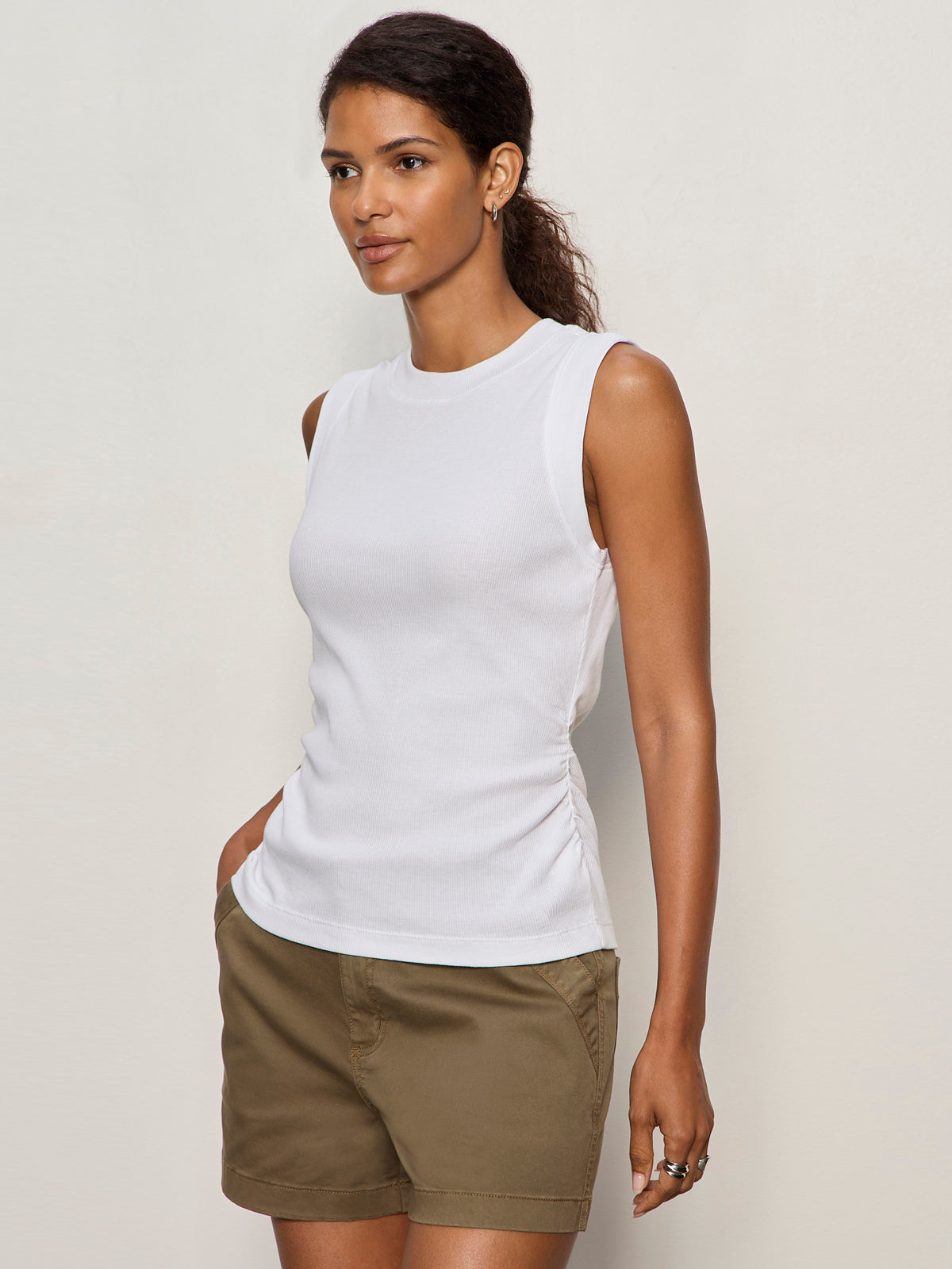 Ribbed Ruched Tank