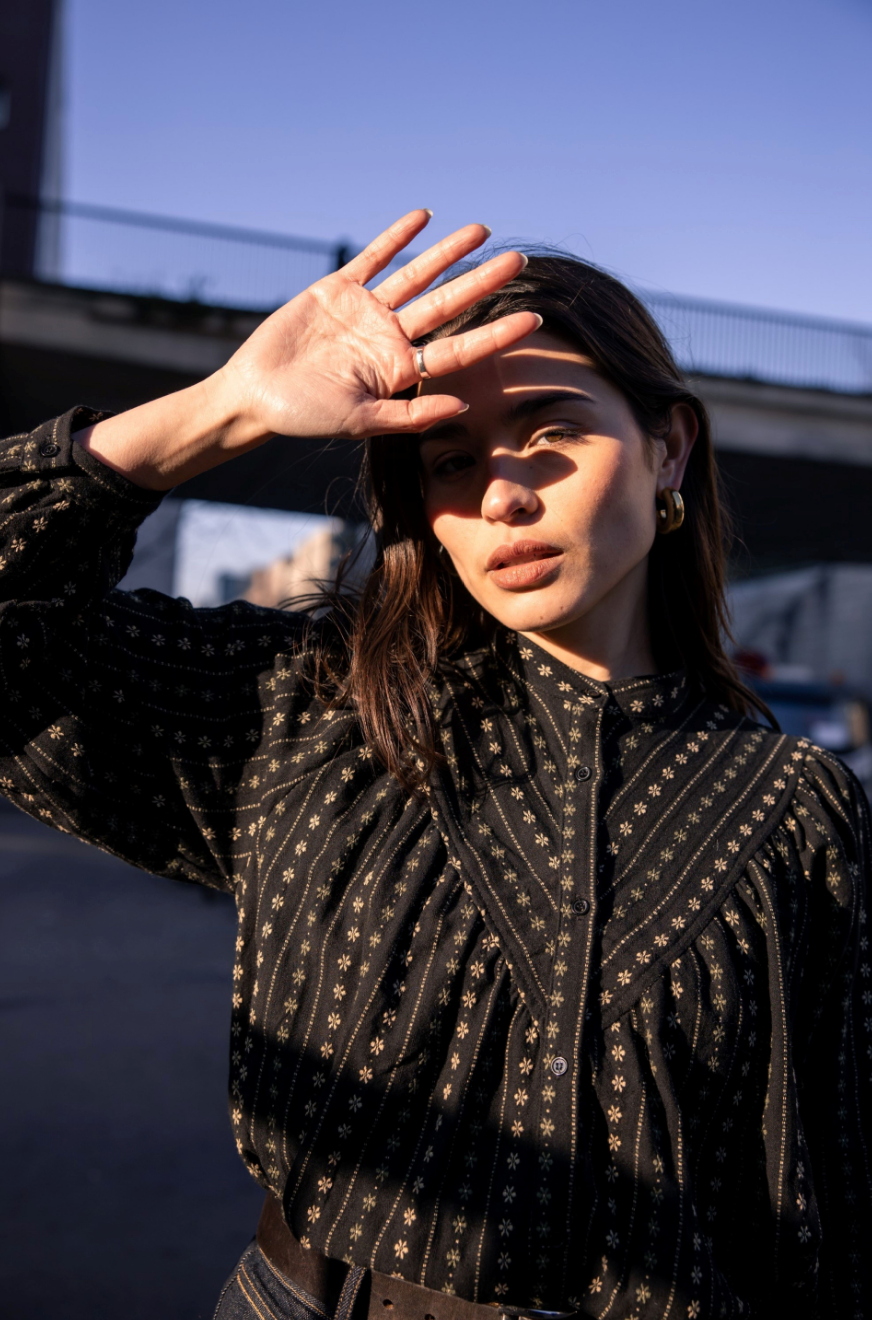 Gathered Yolk Blouse