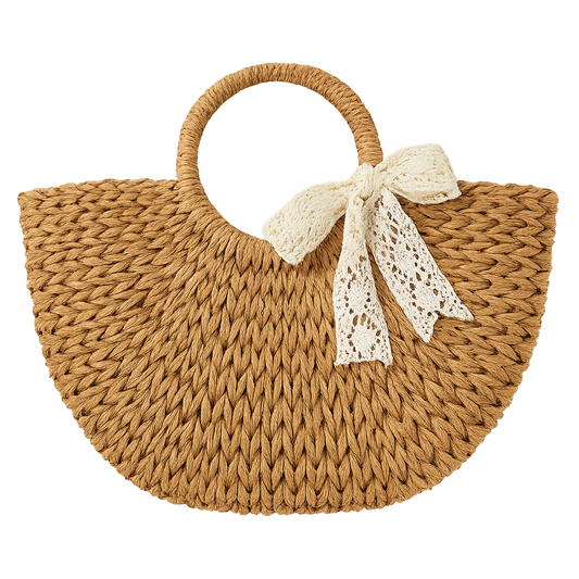 Petit panier en osier avec noeud en dentelle (8298863100112)