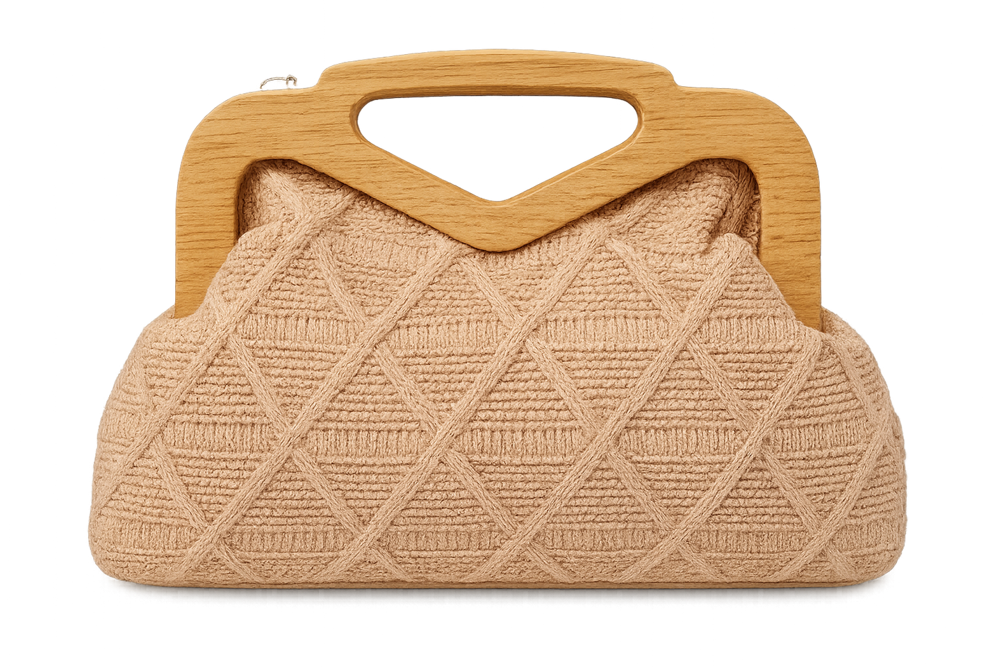 Wooden and knitted handbag (8298860904656)