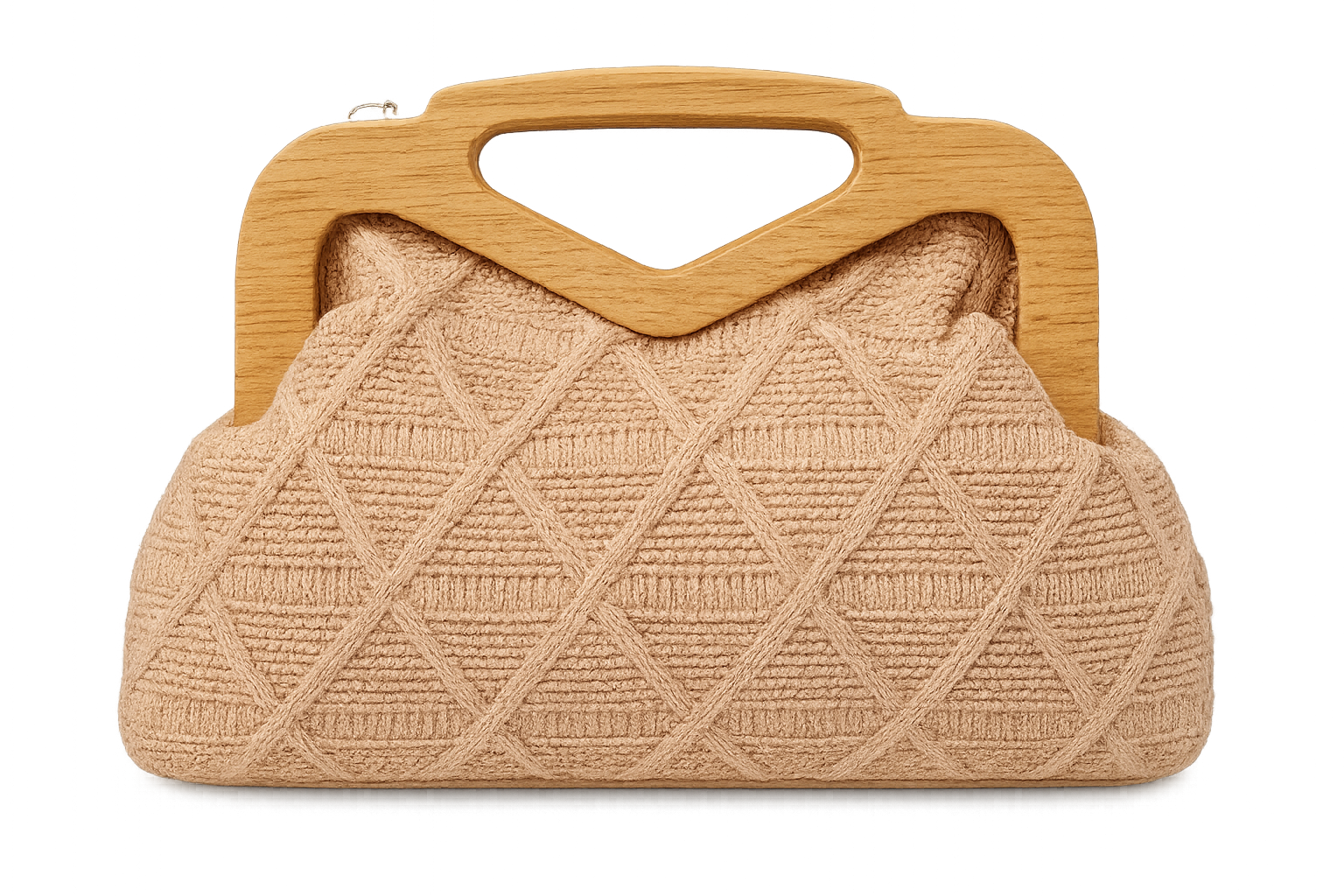 Wooden and knitted handbag (8298860904656)