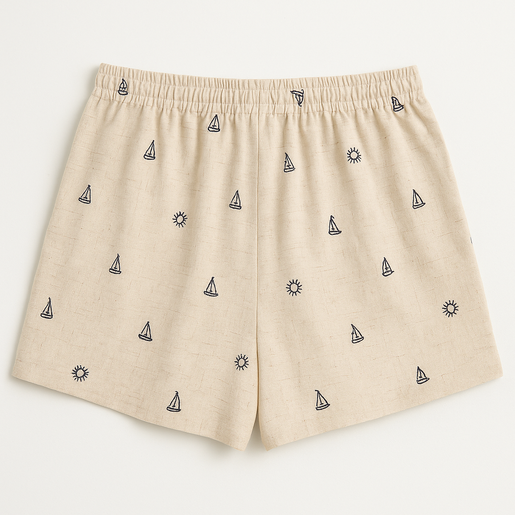 Drawstring Embroidery Shorts (8261486641360)