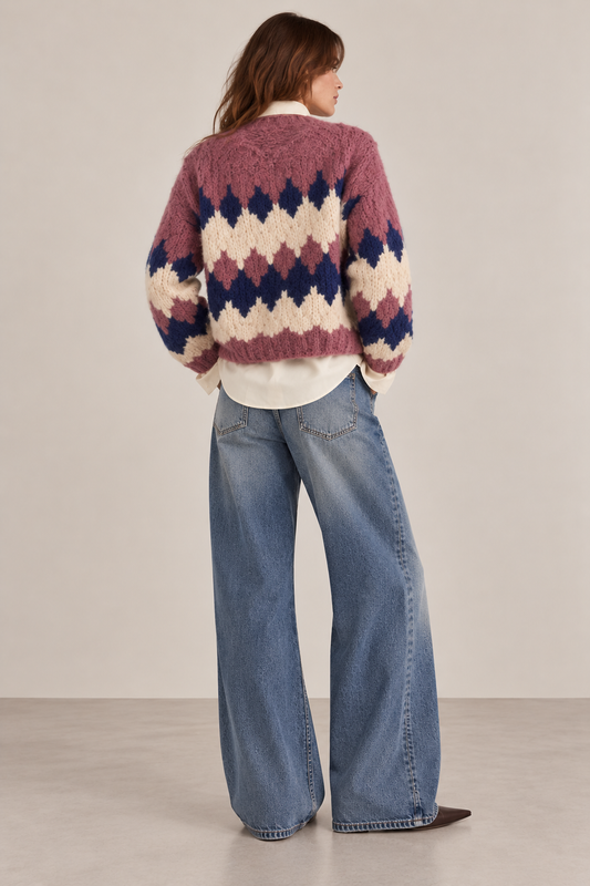 Ivy Cardigan Multi Purple