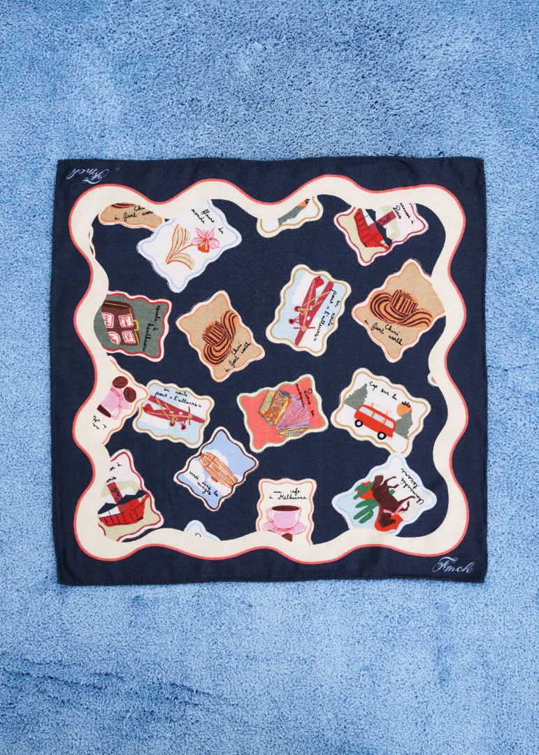 Foulard imprimé timbre