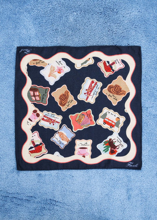 Foulard imprimé timbre