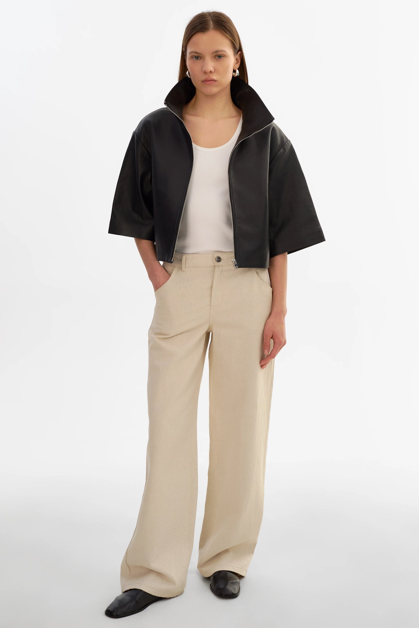 Veste en jean Carolina D à manches à volants