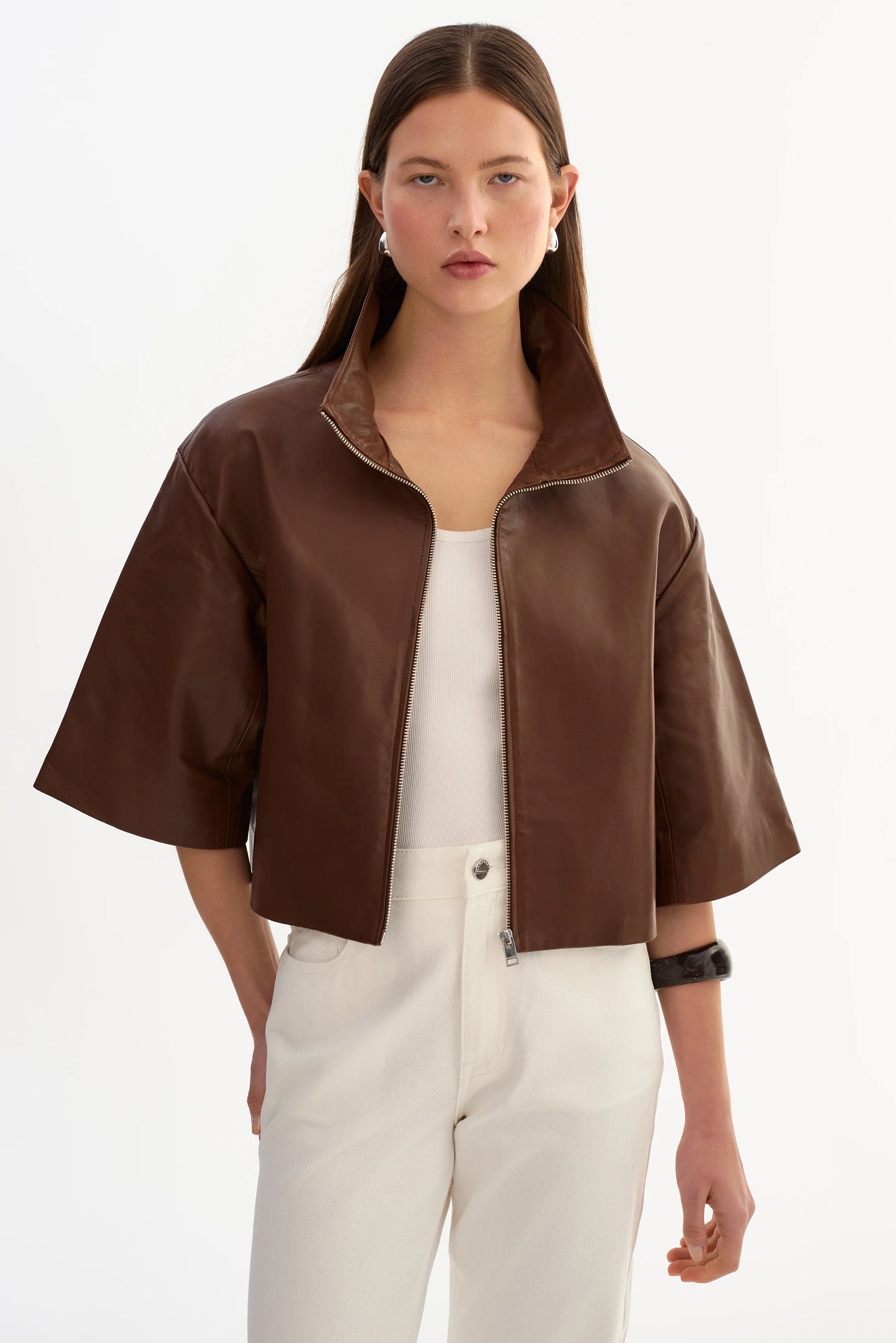 Veste en jean Carolina D à manches à volants