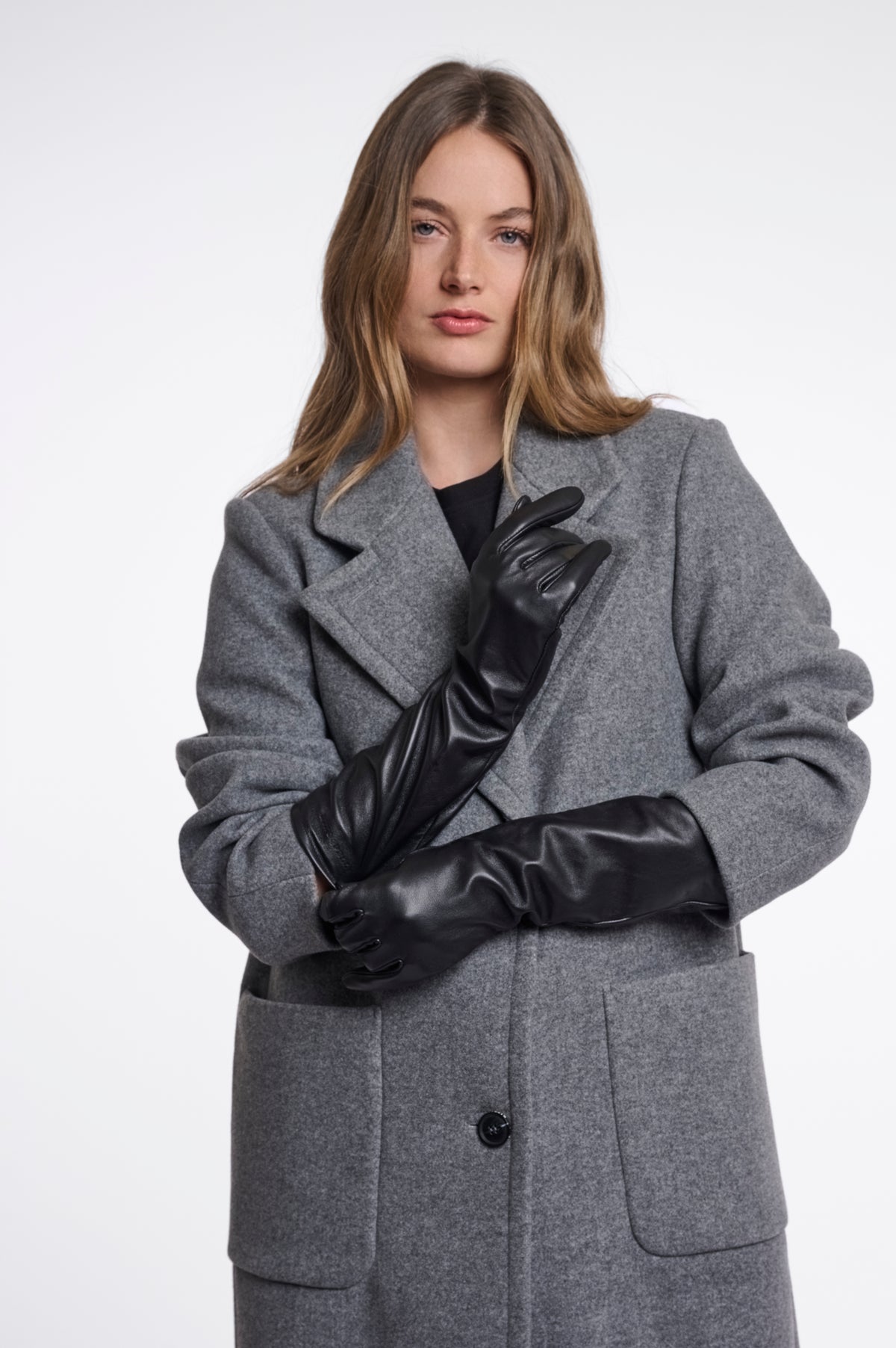 Gants longs en cuir Florianne
