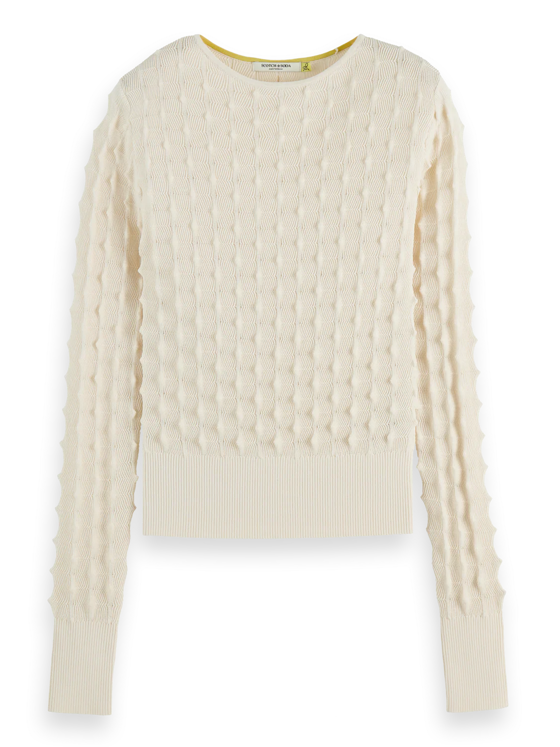 Slash Neck Textured Stitch Pullover