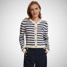 Load image into Gallery viewer, Textured Breton Stripe Cardigan (8002670559440)
