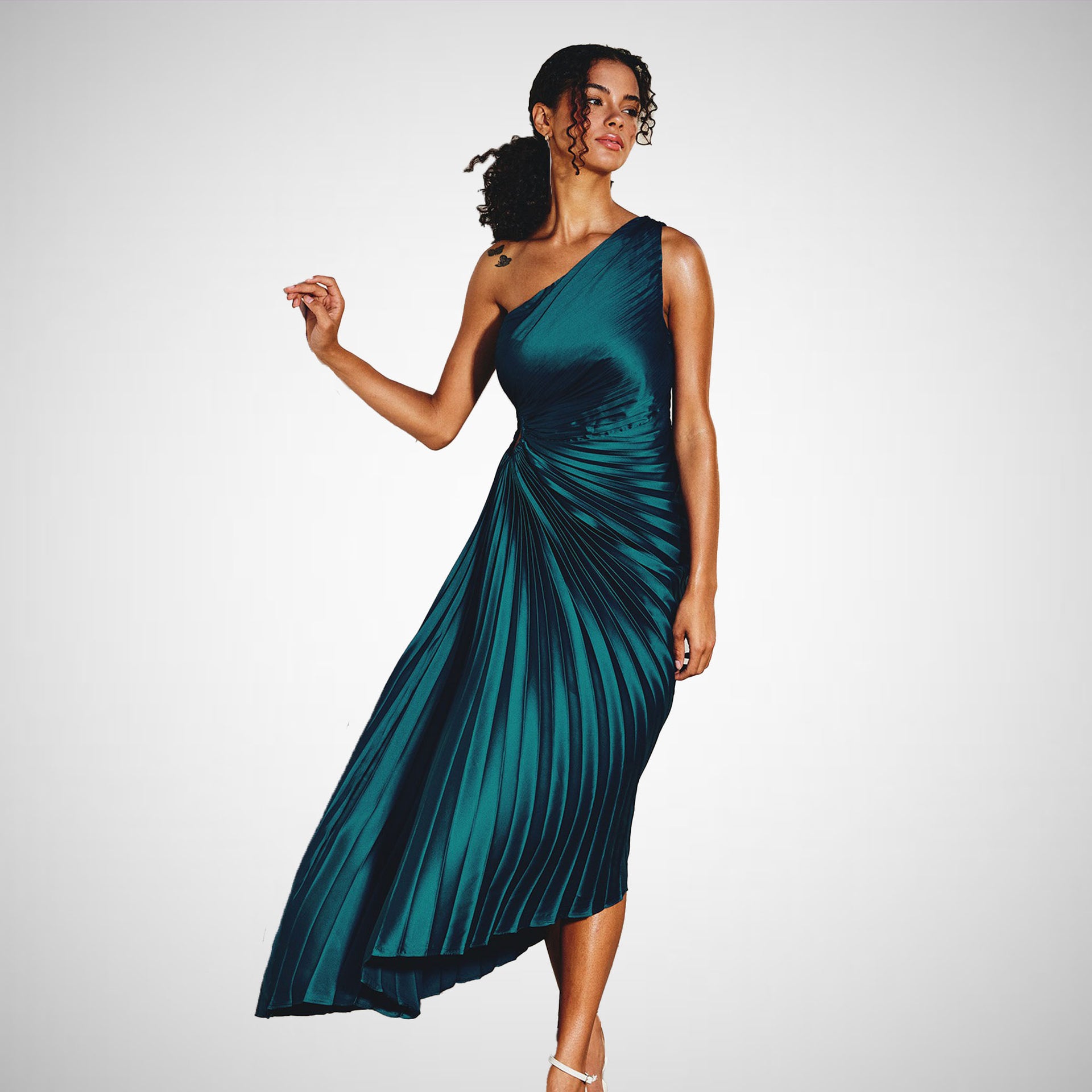 asymmetrical pleated dress Olympia Asymmetrical Pleated Maxi Dress | Long Dresses
