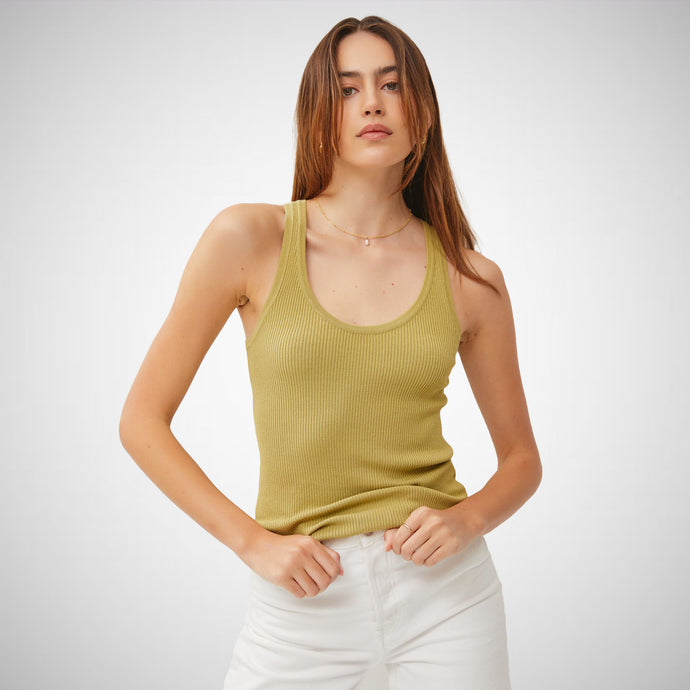 Solid Ribbed Scop Neck Knit Tank (8121755369680)