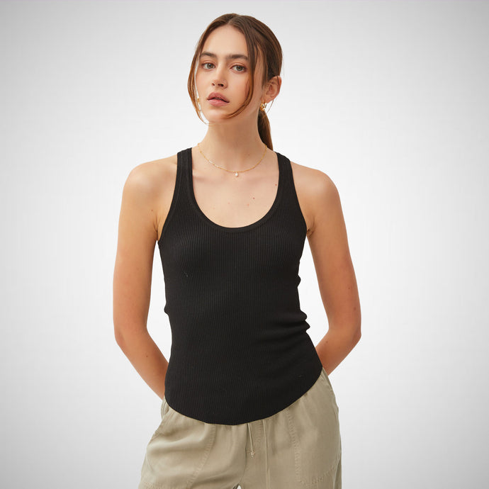 Solid Ribbed Scop Neck Knit Tank (8121755304144)