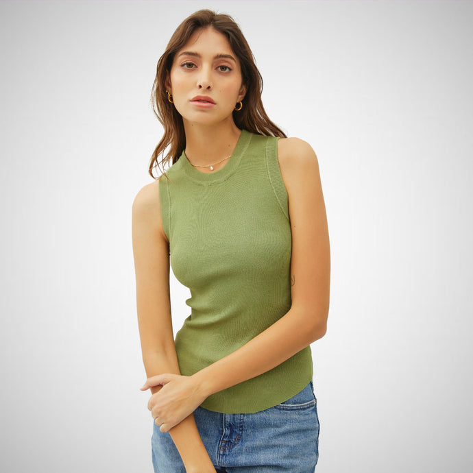 The Alice Sleevless Rib Knit Top (8121757073616)
