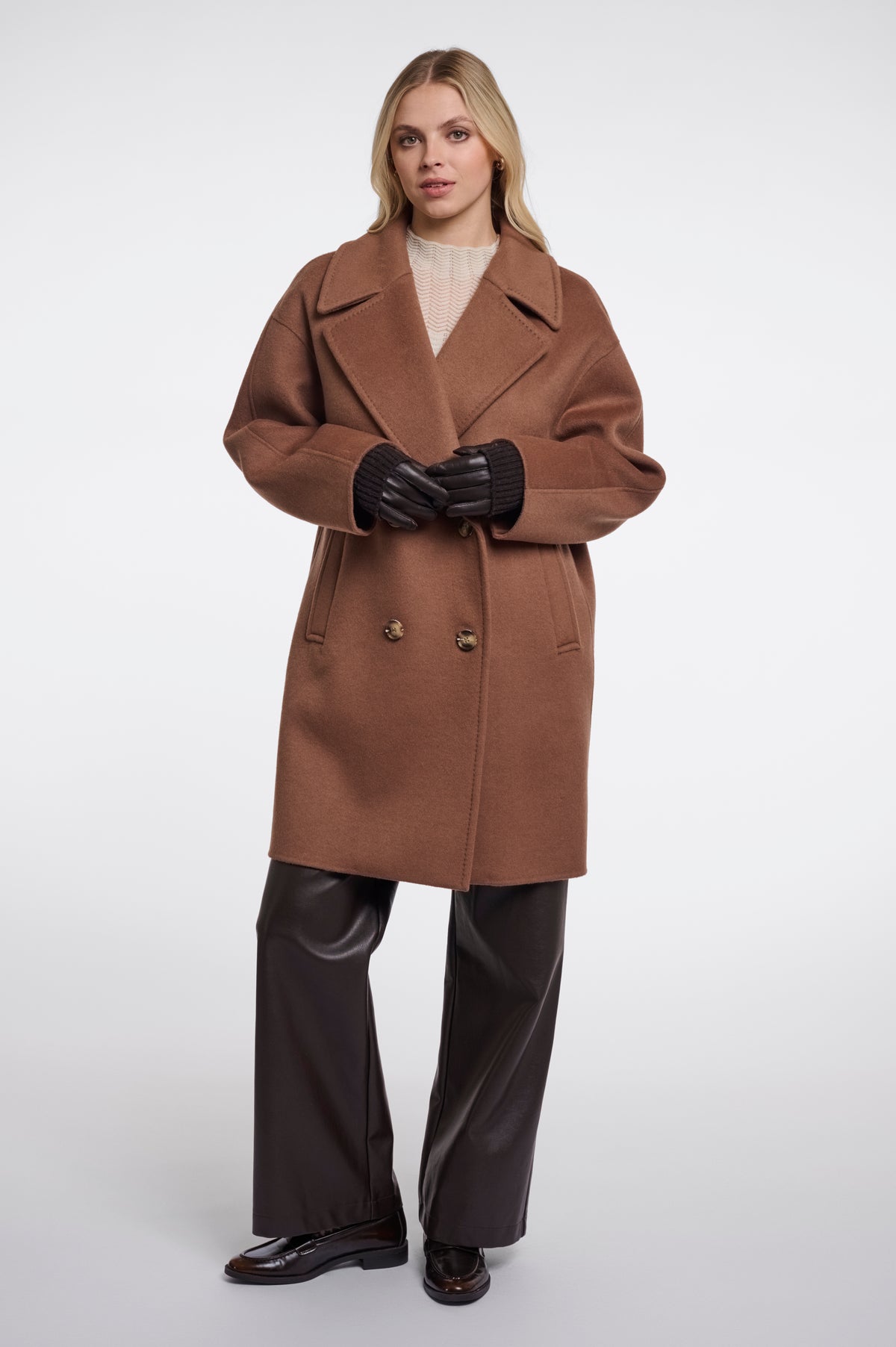 Infinity Leather Gloves Knitted Sleeve