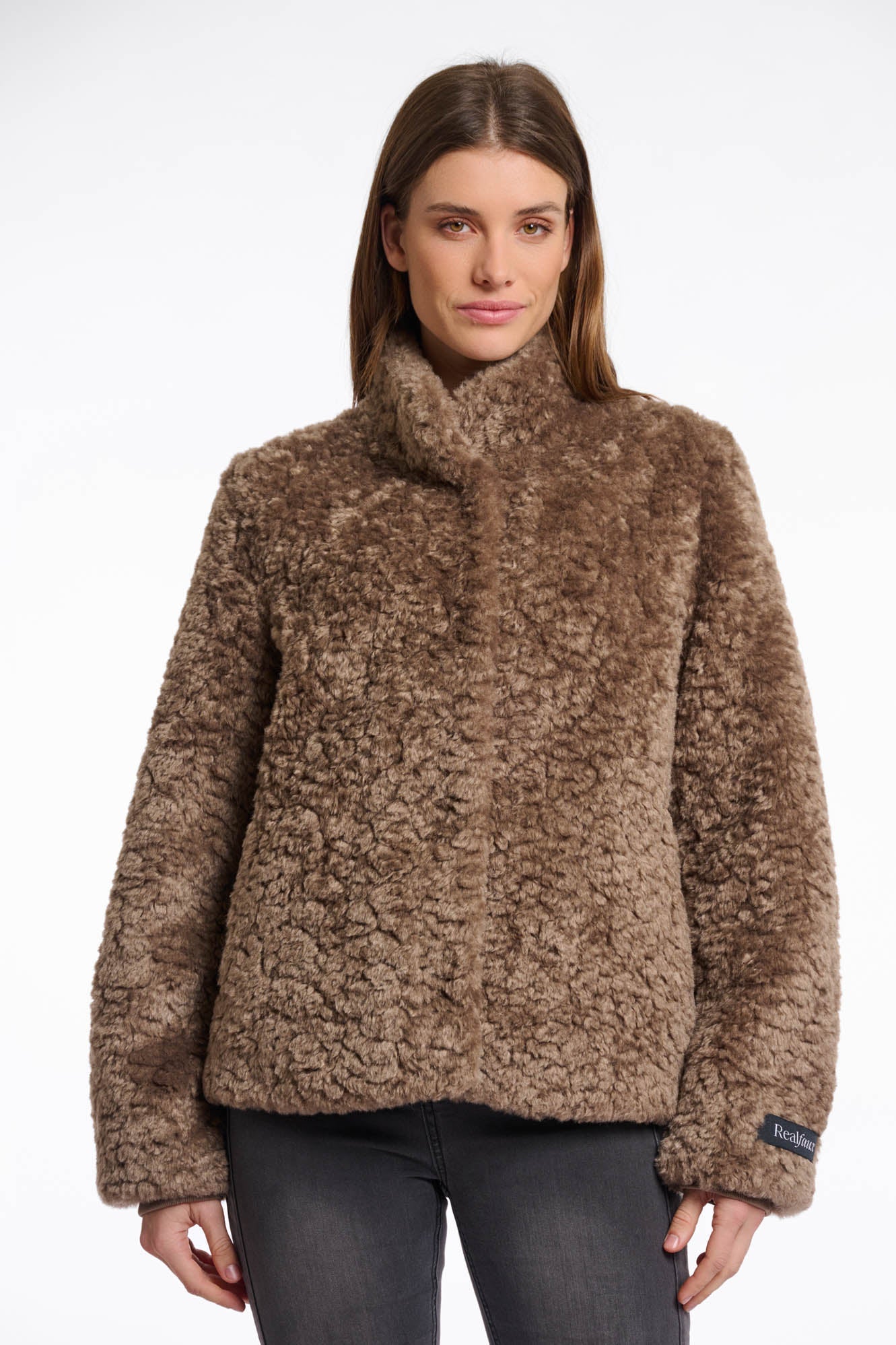 Kion Faux Fur Jacket With High Neck (8344775229648)