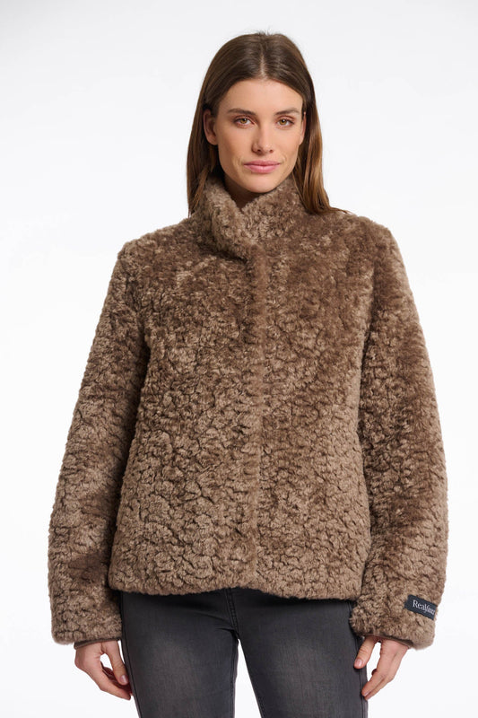 Kion Faux Fur Jacket With High Neck (8344775229648)