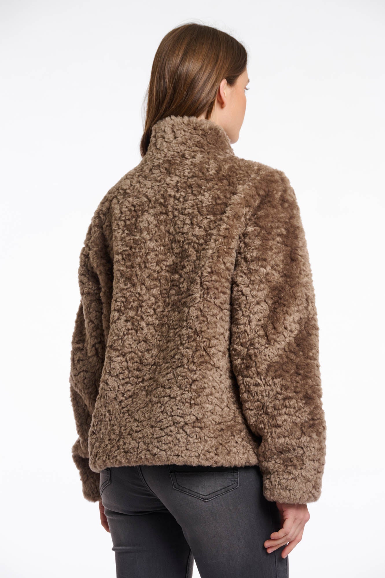 Kion Faux Fur Jacket With High Neck (8344775229648)