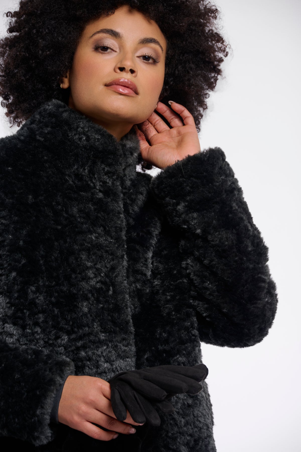 Veste Kion en fausse fourrure avec col montant
