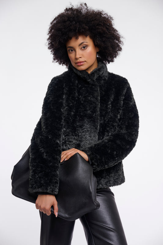 Kion Faux Fur Jacket With High Neck