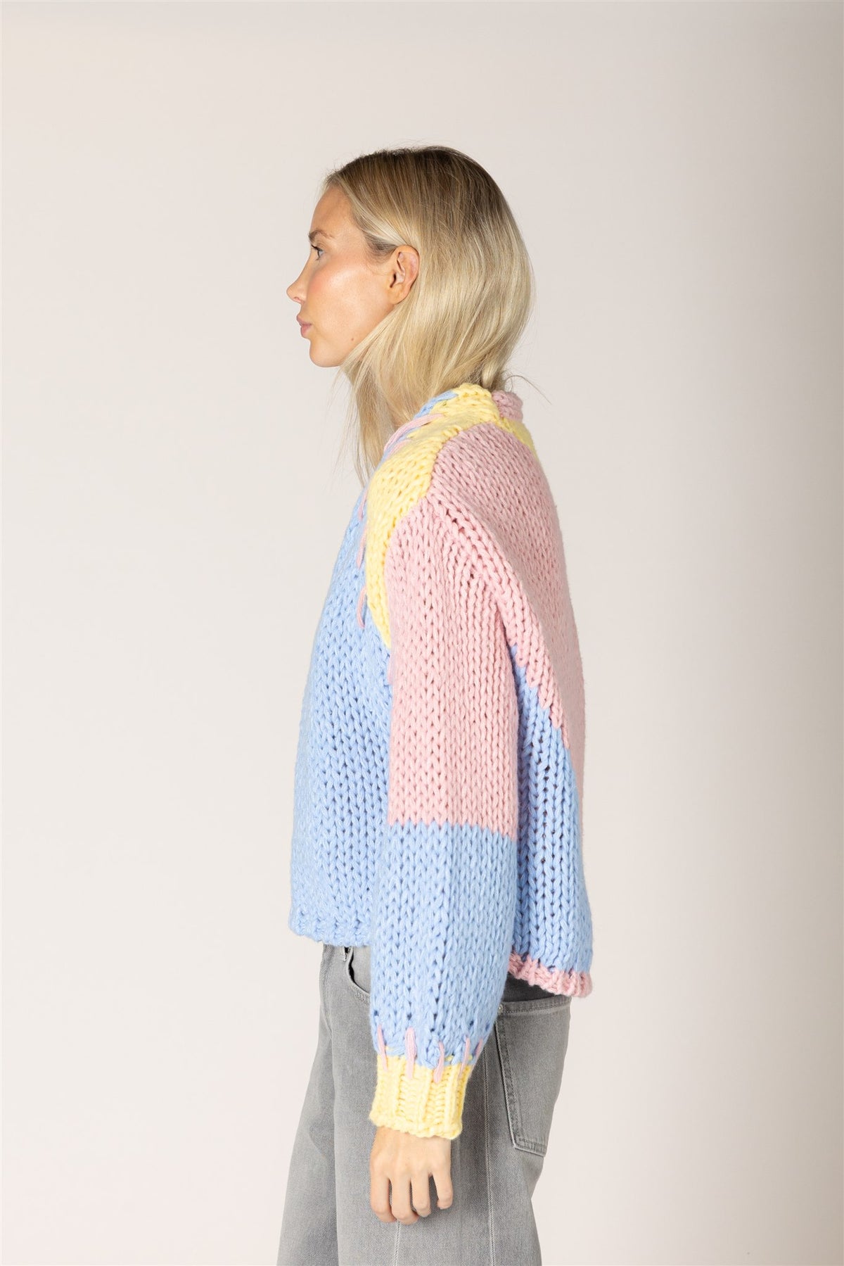 Hand Knit Open Patch Cardi