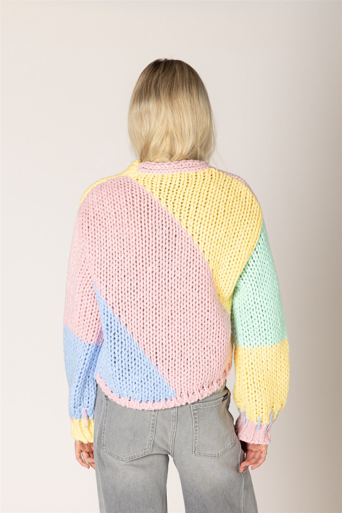 Hand Knit Open Patch Cardi