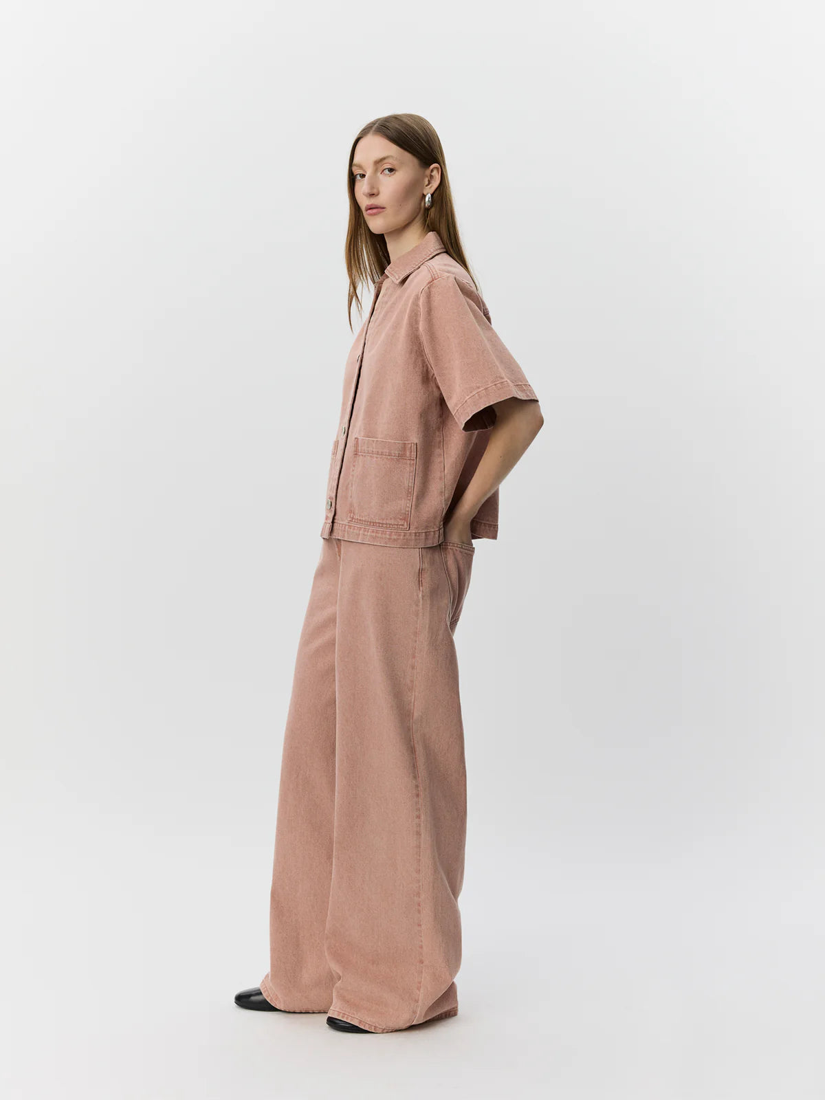 Chemise en jean Manja à manches courtes