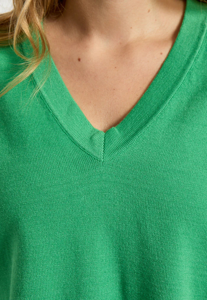 T-shirt en maille à col en V Lupi