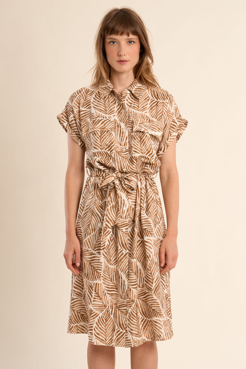 Short Printed Shirt Dress