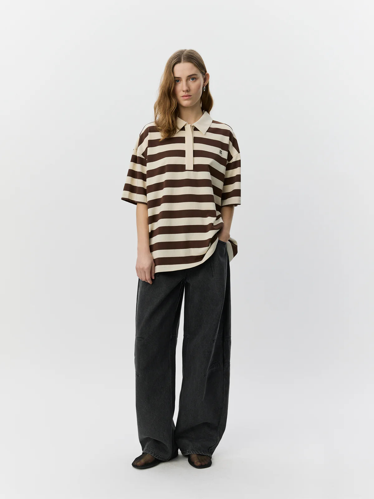 Pil Oversize Striped Polo Shirt