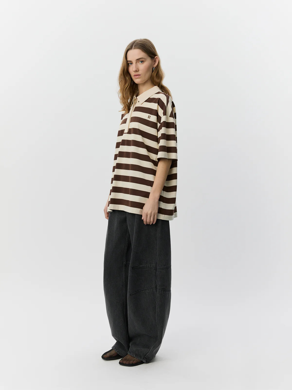 Pil Oversize Striped Polo Shirt