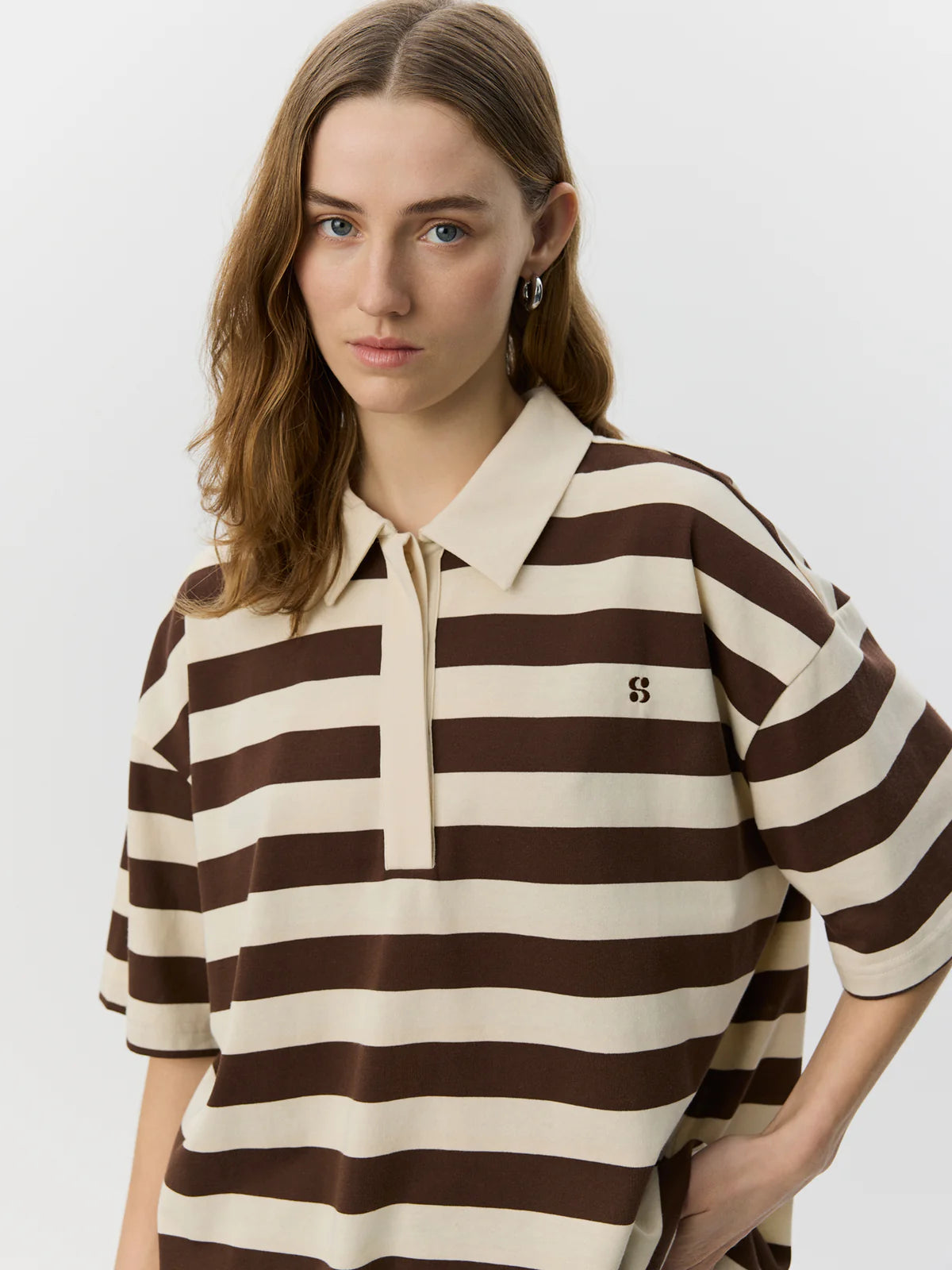 Pil Oversize Striped Polo Shirt