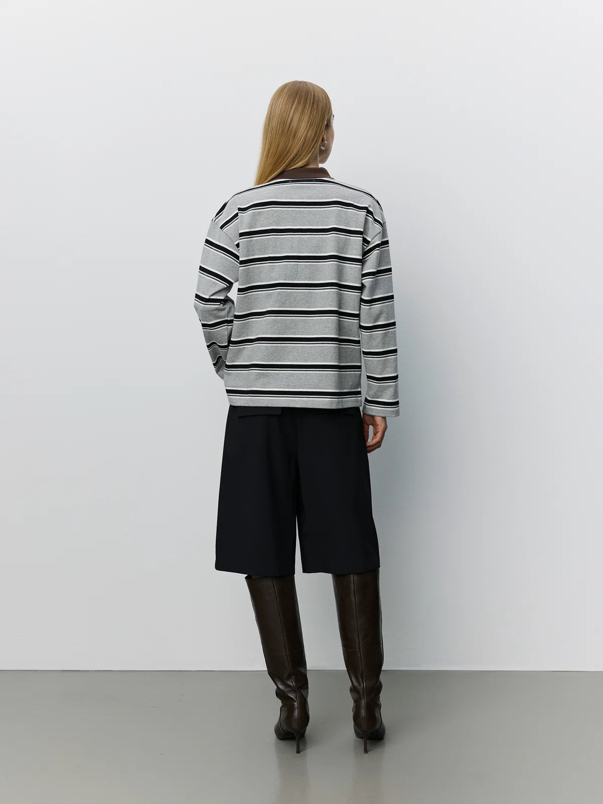 Pria Striped Ls Polo